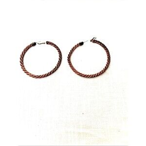 Earrings Large Red And Gold Beaded Hoop